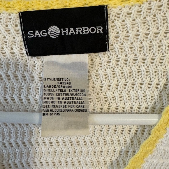 Sag Harbor Yellow and White Knit Sweater - Picture 2 of 4
